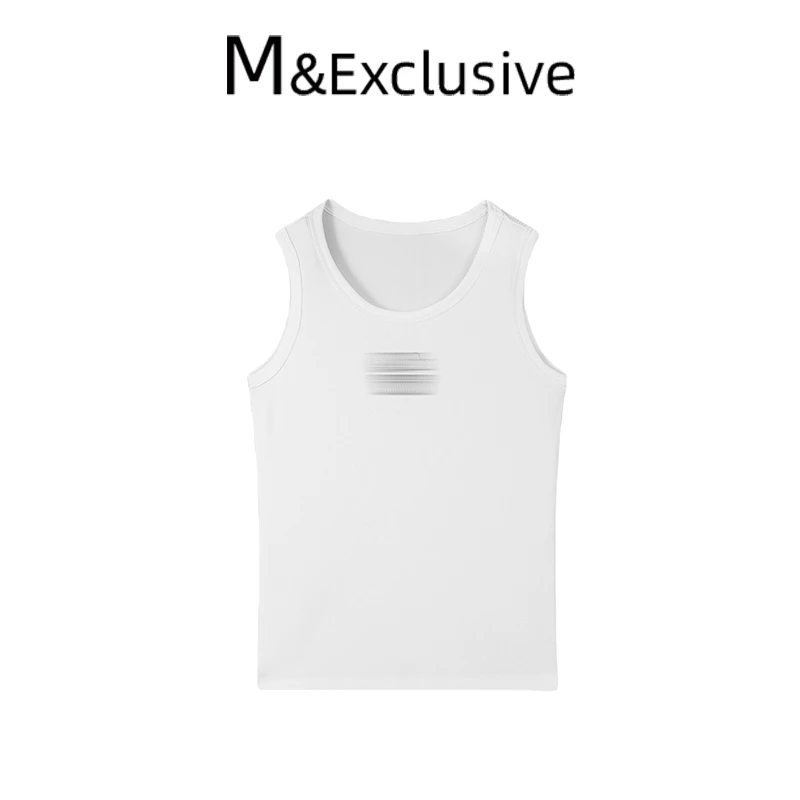 M&E 【英国订单】定制时尚白色透气无袖运动休闲百搭背心V33002