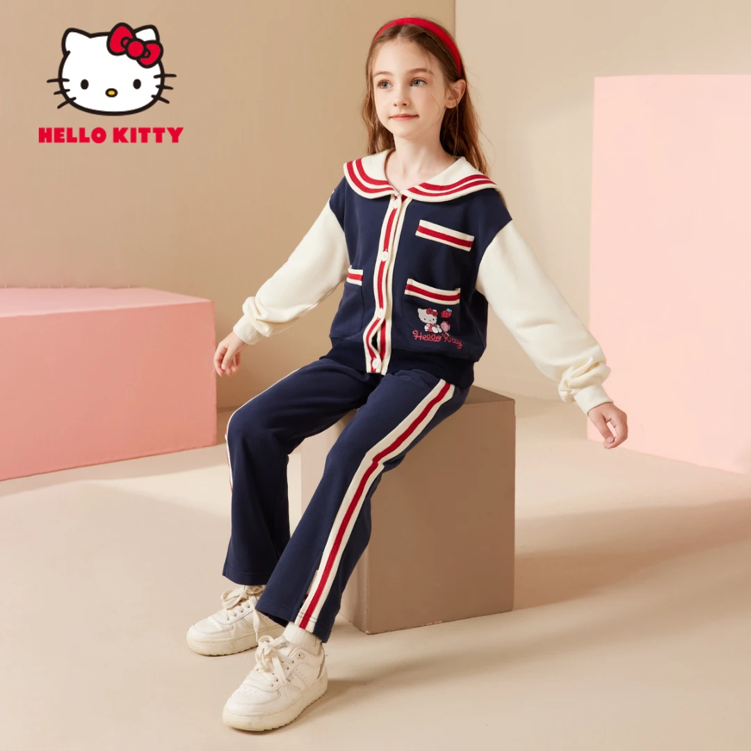 HELLO KITTY/凯蒂猫女童休闲洋气中大童2024新款洋气秋季运动套装