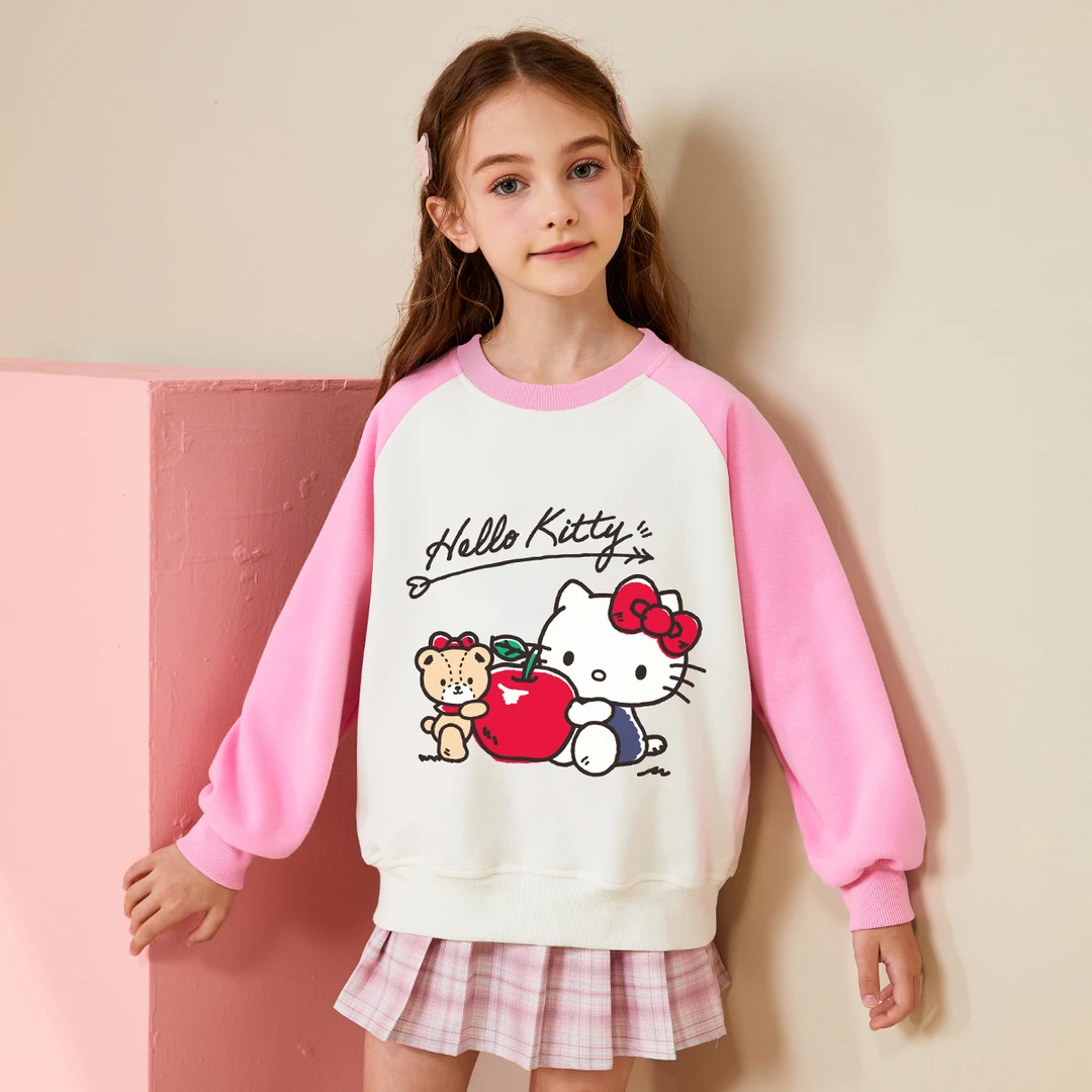 HELLO KITTY/凯蒂猫女童卫衣2024新款秋季中大童甜美可爱套头上衣