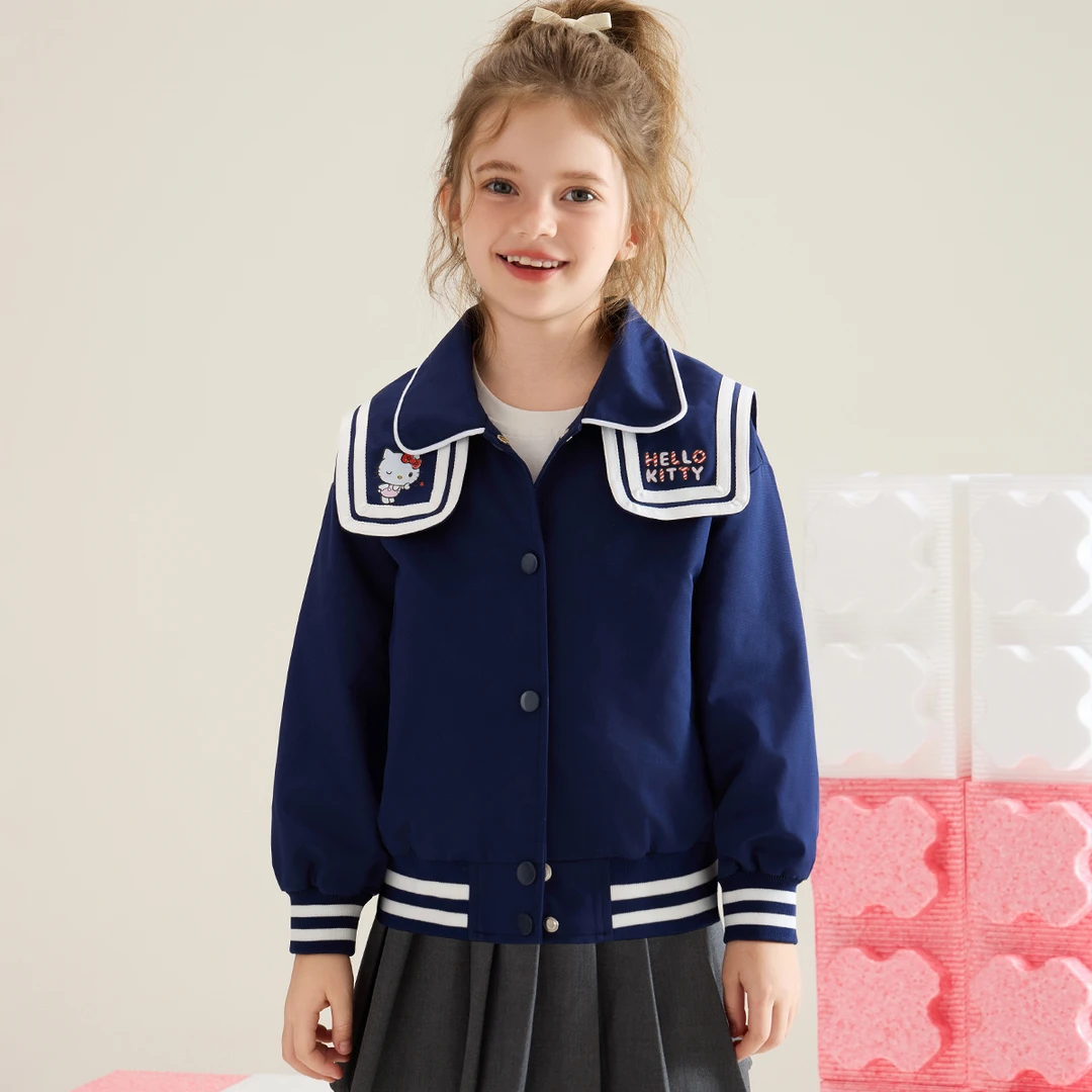 女童秋季外套2024新款卡通翻领女宝宝中大童装