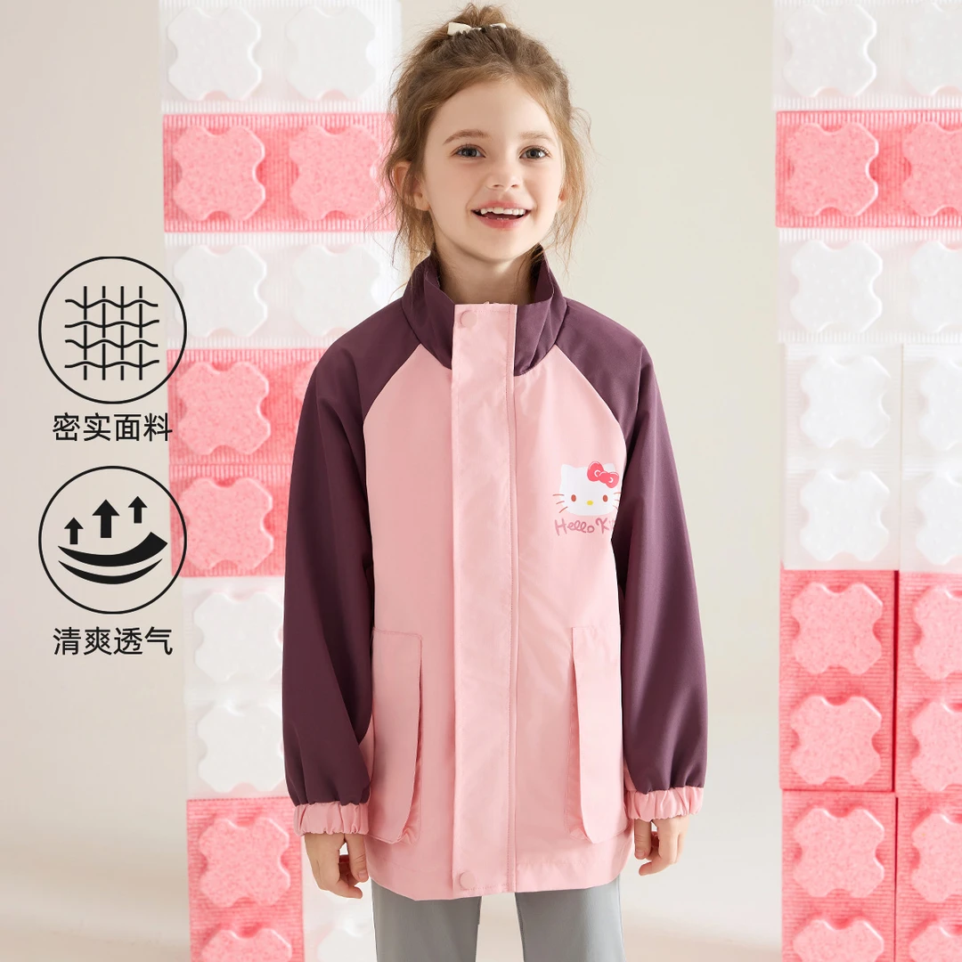 女童秋季外套2024新款卡通印花休闲运动中大童两件套