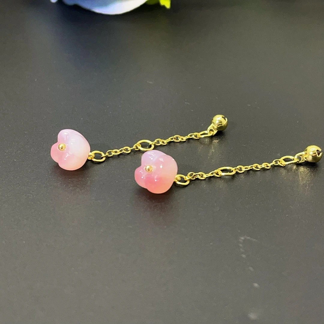 【孑缘】天然盐源玛瑙桂花铃铛流苏滴溜款、优美时尚DIY珠宝配饰 B34