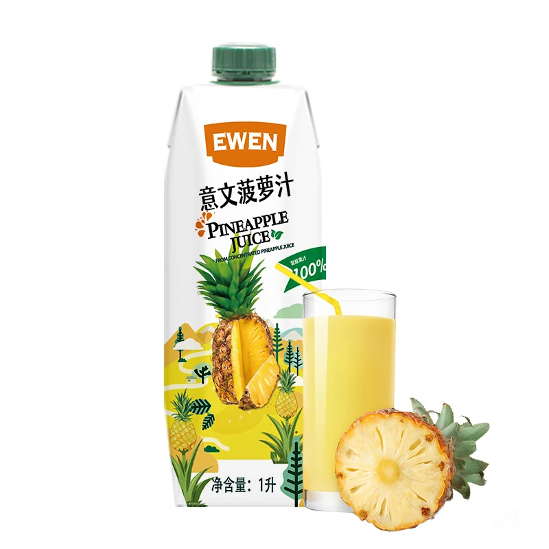 菠萝汁苹果汁100%复原果汁1L装欧洲进口果汁饮料