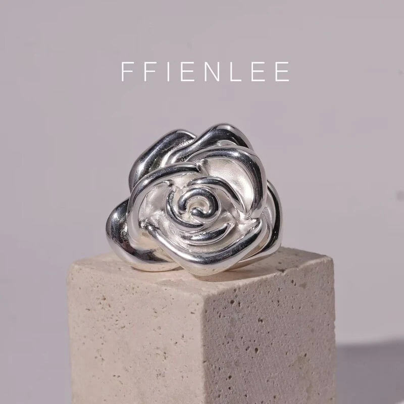 925银戒指  <玫瑰小姐> 纯银玫瑰花戒指轻奢设计感重工高级个性款