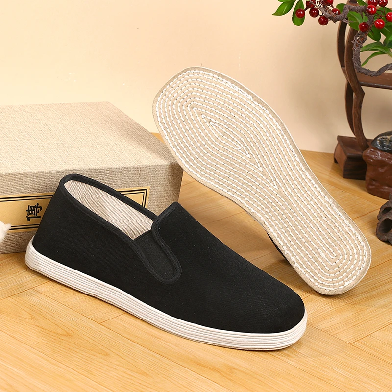 手工千层底牛筋底布鞋纯布底布鞋男透气防滑春夏秋老年牛筋底女士