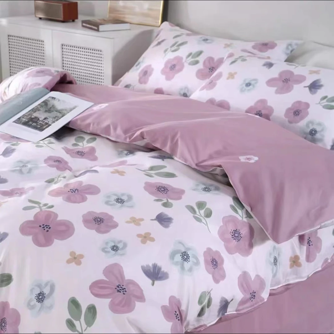 AB版花语被套四件套 -纯棉床上用品面料免费加工亲肤