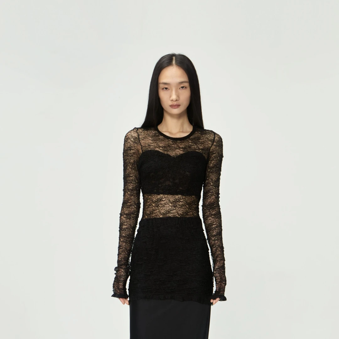 Z/S+D.定制起泡风格网面料修身弹力显瘦打底衫811C239Z