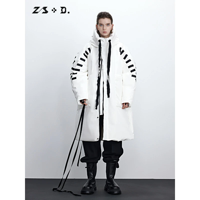 ZS+D设计师品牌连帽中长款羽绒服外套女冬661A608Z