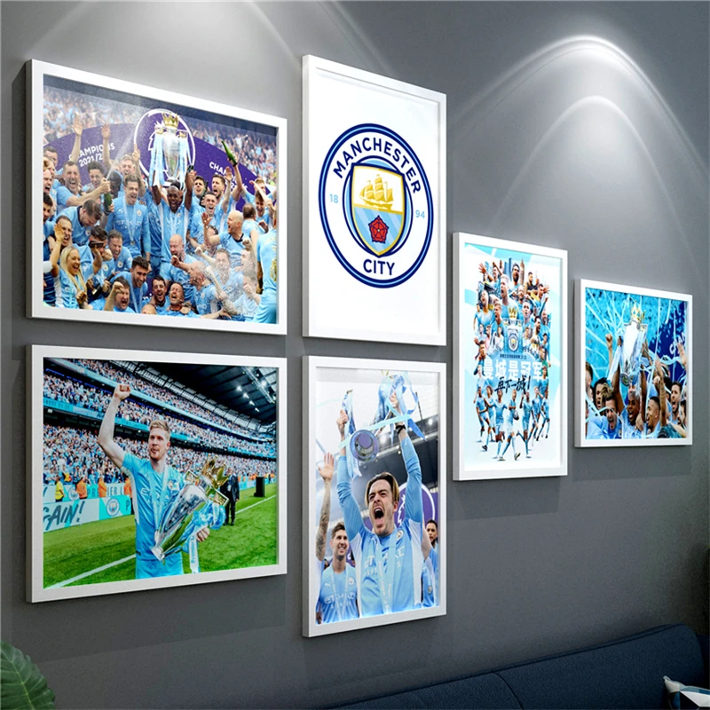 阿森纳曼城壁画切尔西挂画 英超曼联热刺海报 利物浦足球酒吧装饰