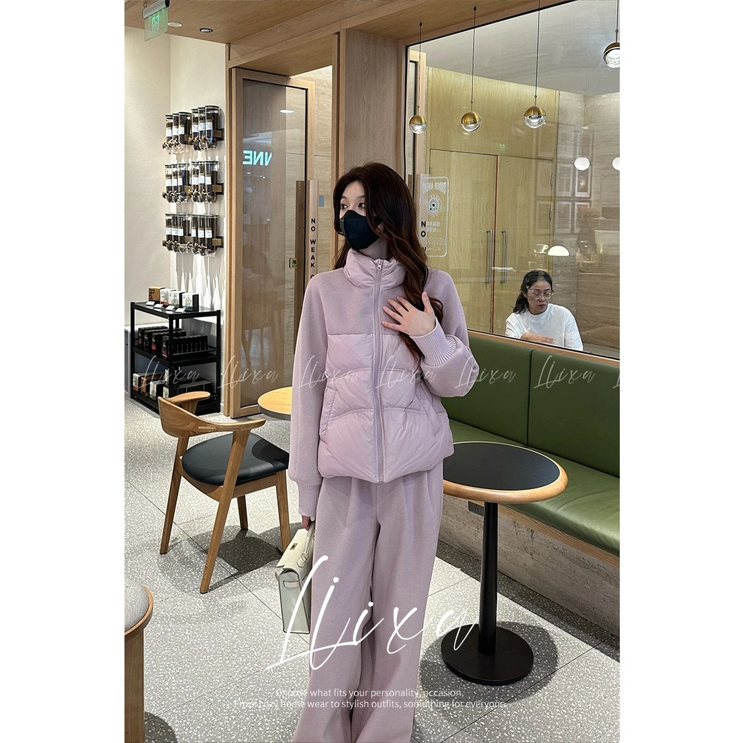 【交个朋友专属】秋冬立领休闲90鸭绒羽绒服外套女显瘦阔腿裤套装