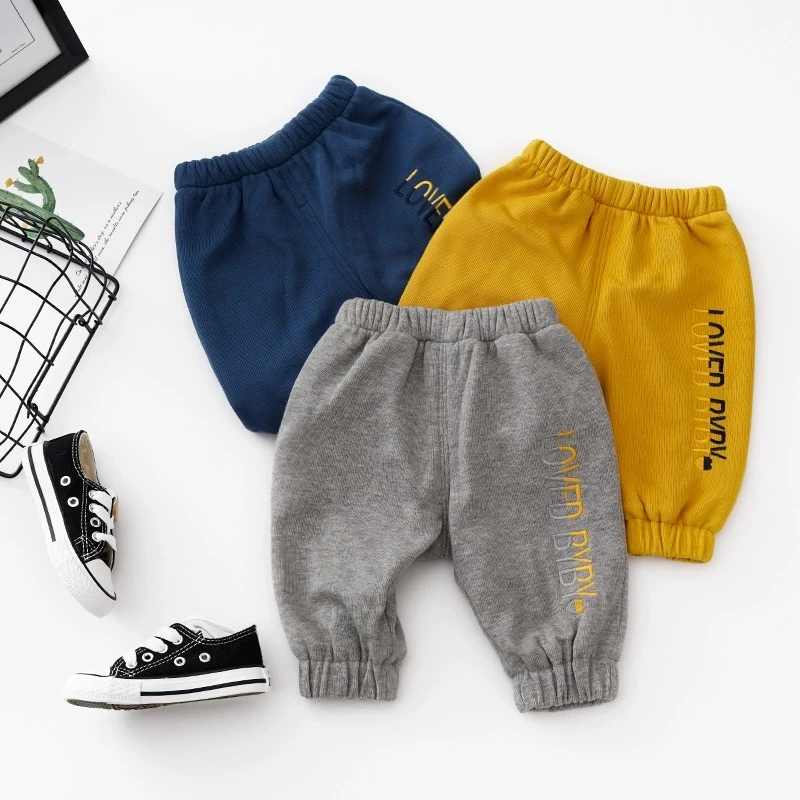婴儿裤子秋冬外穿加厚男宝宝大保暖女加绒pp休闲裤洋气潮可开裆冬