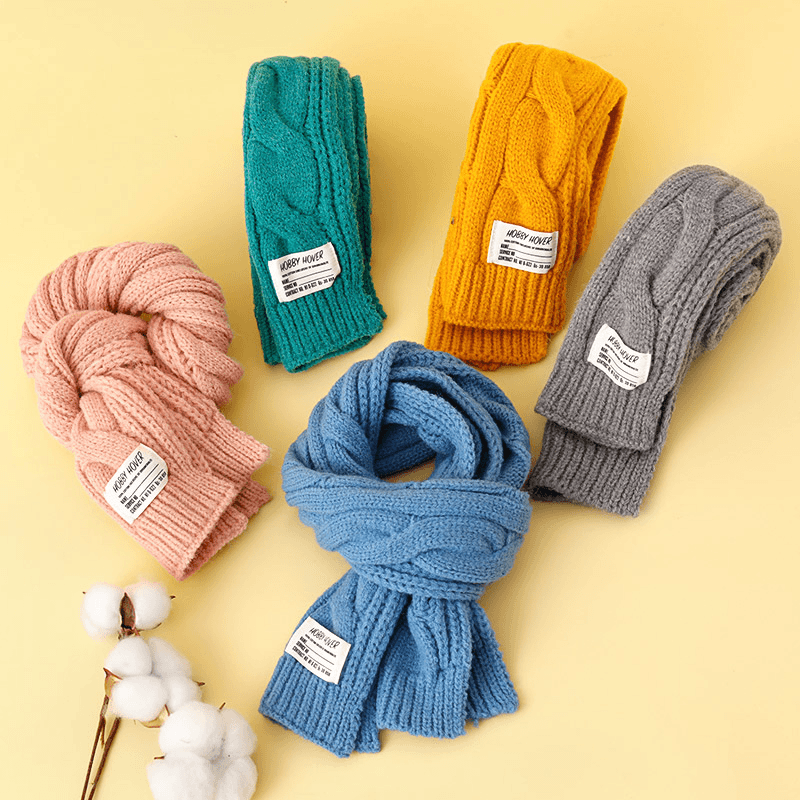 儿童围巾秋冬季宝宝围脖韩版男童女童可爱针织围巾小女孩毛线围脖