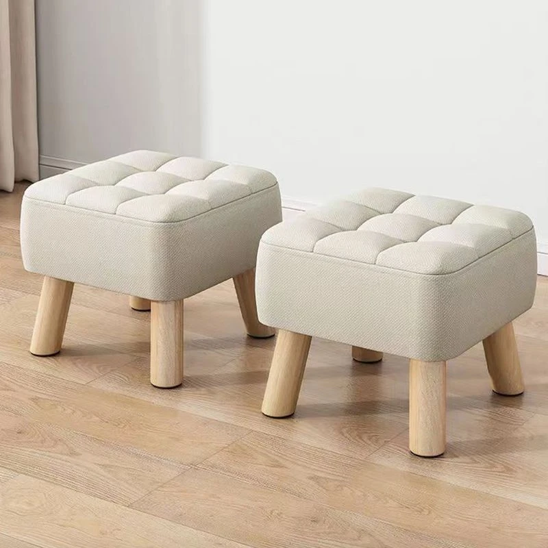 小凳子家用矮凳简约布艺矮凳子搁脚凳软包实木小孩坐墩客厅沙发凳