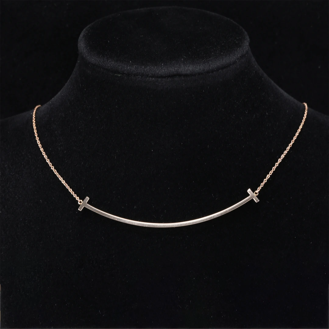 99新  【佳娴】Tiffany T系列 18K金微笑项链 大号 P243655366