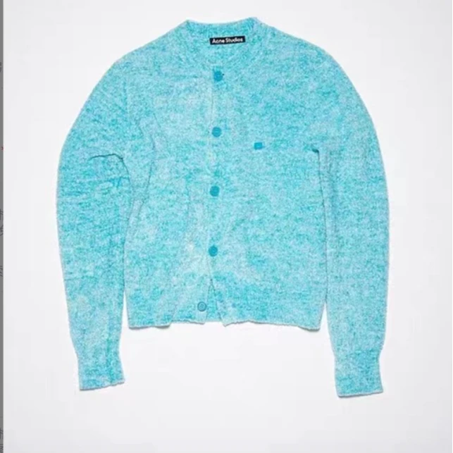 全新未使用 AcneStudios 【佳娴】印花撞色针织开衫蓝色TP025684