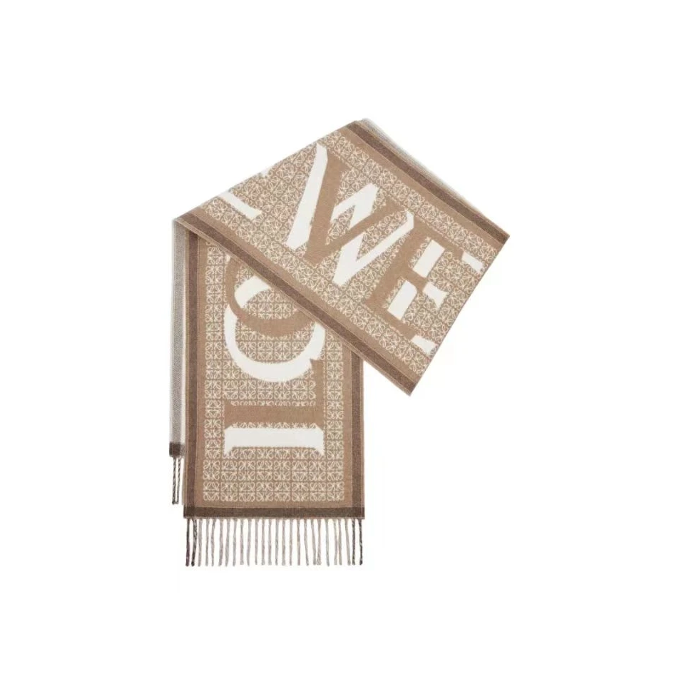 全新未使用  【佳娴】Loewe 经典大logo款围巾 P243446127