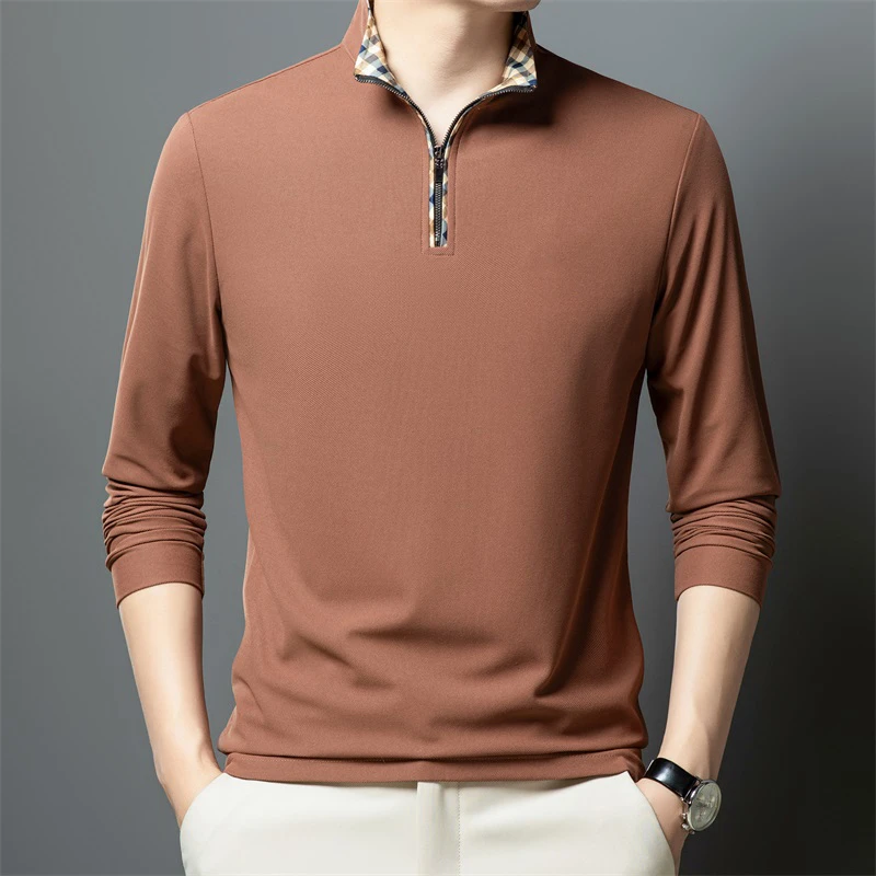 【Z编码年货节】新品百搭商务休闲男士长袖翻领polo