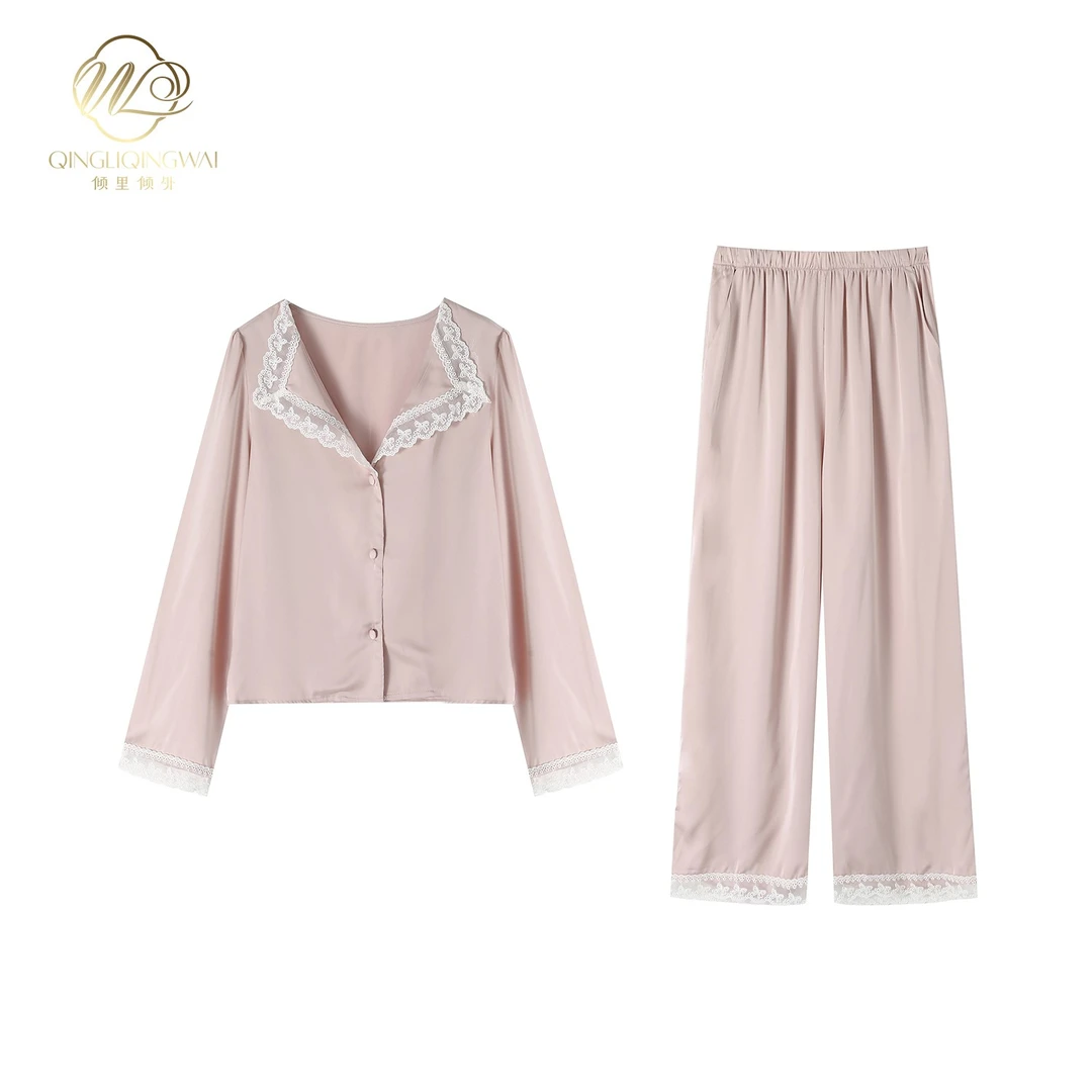 倾里倾外秋冬季新款睡衣性感高级感宫廷套装 舒适可外穿 WL8007