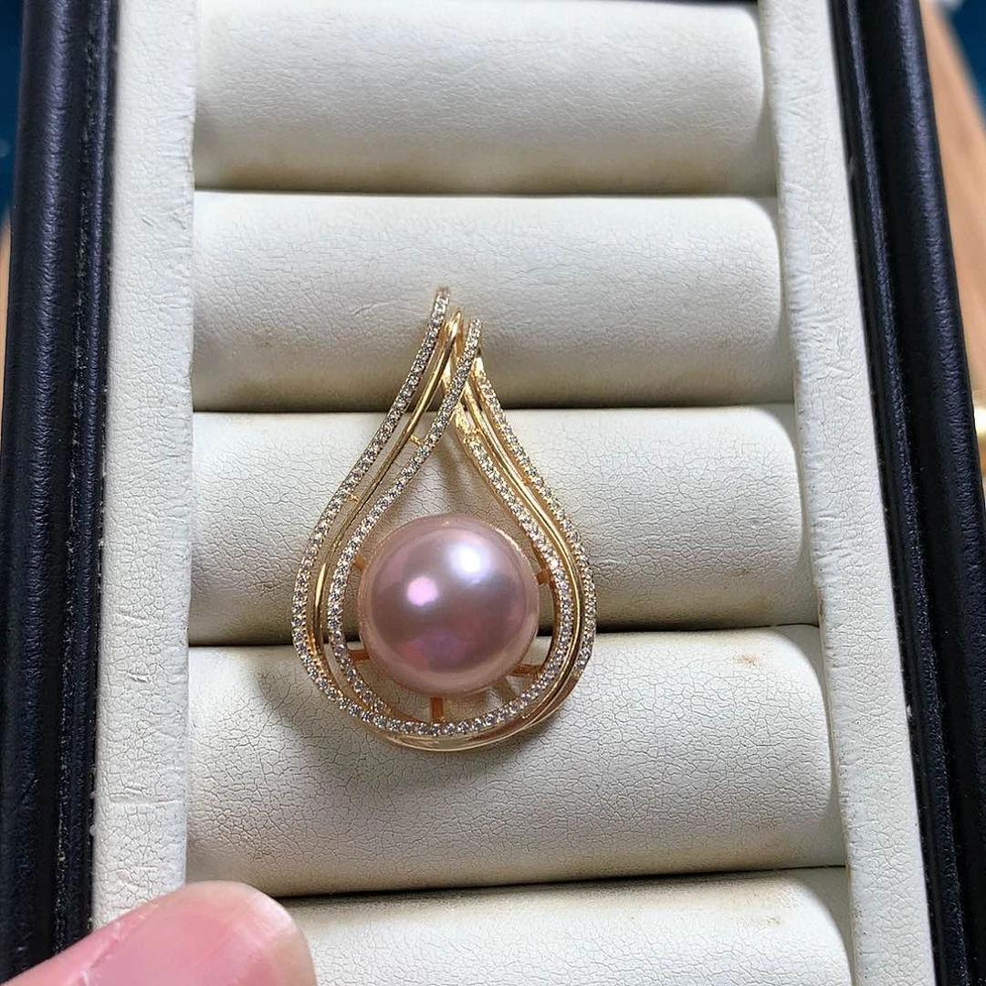 淡水珍珠颈饰银S925镀金镶嵌