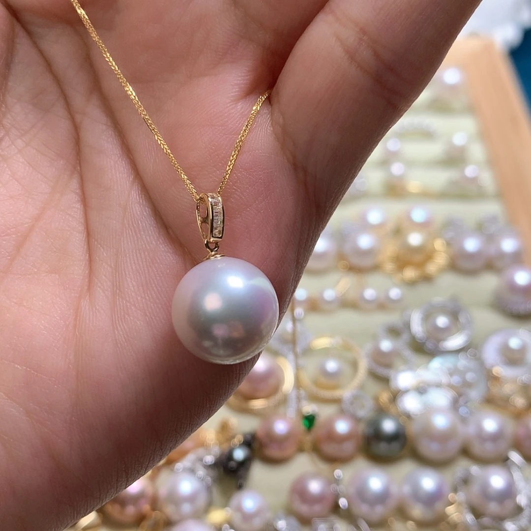 【闪购商品】淡水珍珠颈饰18K金镶嵌小***我