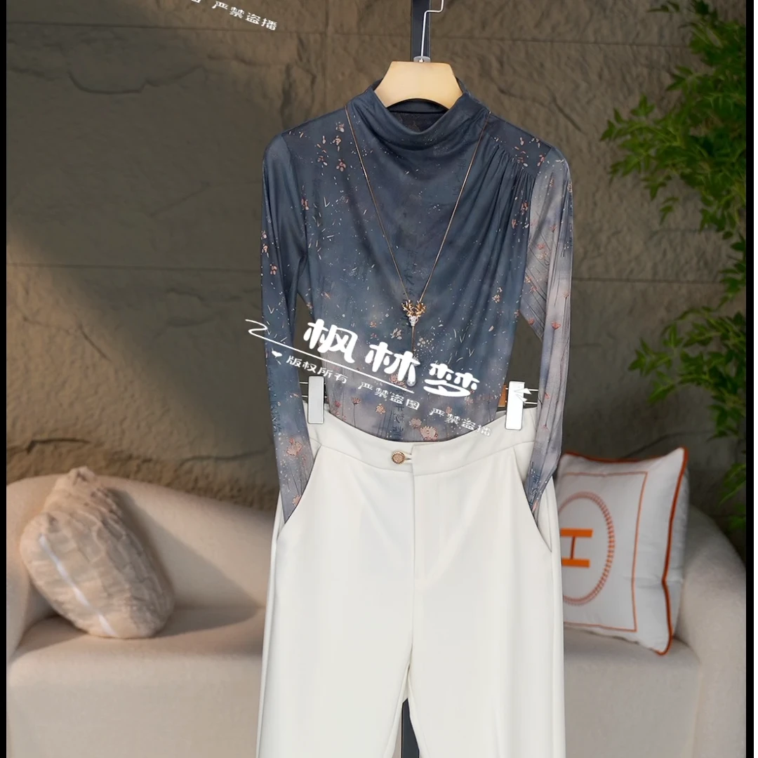 2025双面磨毛自保暖秋冬新款气质修身显瘦有绒长袖打底衫女上衣