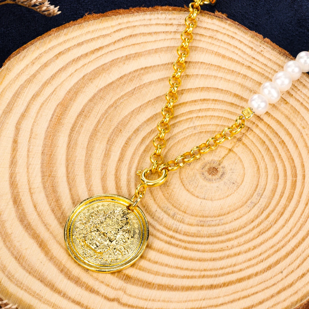 萃华金店 吊坠足银 黄财神吊坠平安喜乐坠链复古轻奢款CHYL0046@3