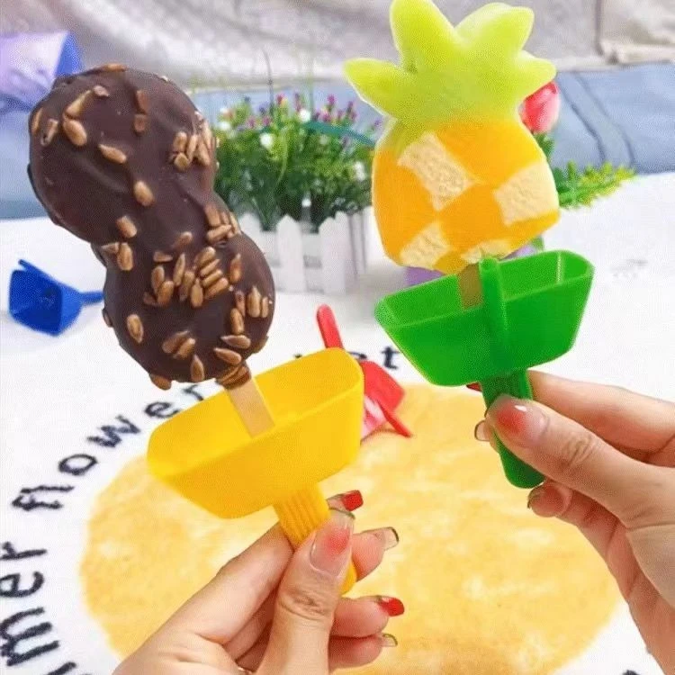 网红冰棒防漏支架带吸管吃冰淇淋防滴免脏神器便携带吸管雪糕防漏