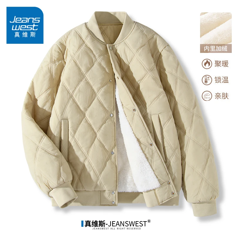 真维斯棒球棉服男士2025冬季亲肤内胆加绒加厚保暖棉衣外套夹克男