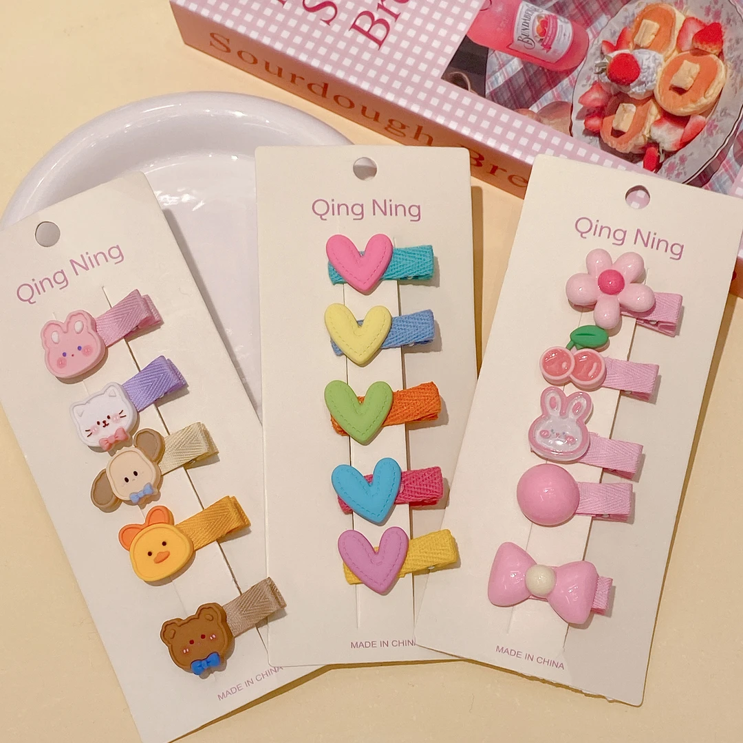 QN-65【满9.9包邮】可爱宝宝不伤发全包布胎毛夹五个装