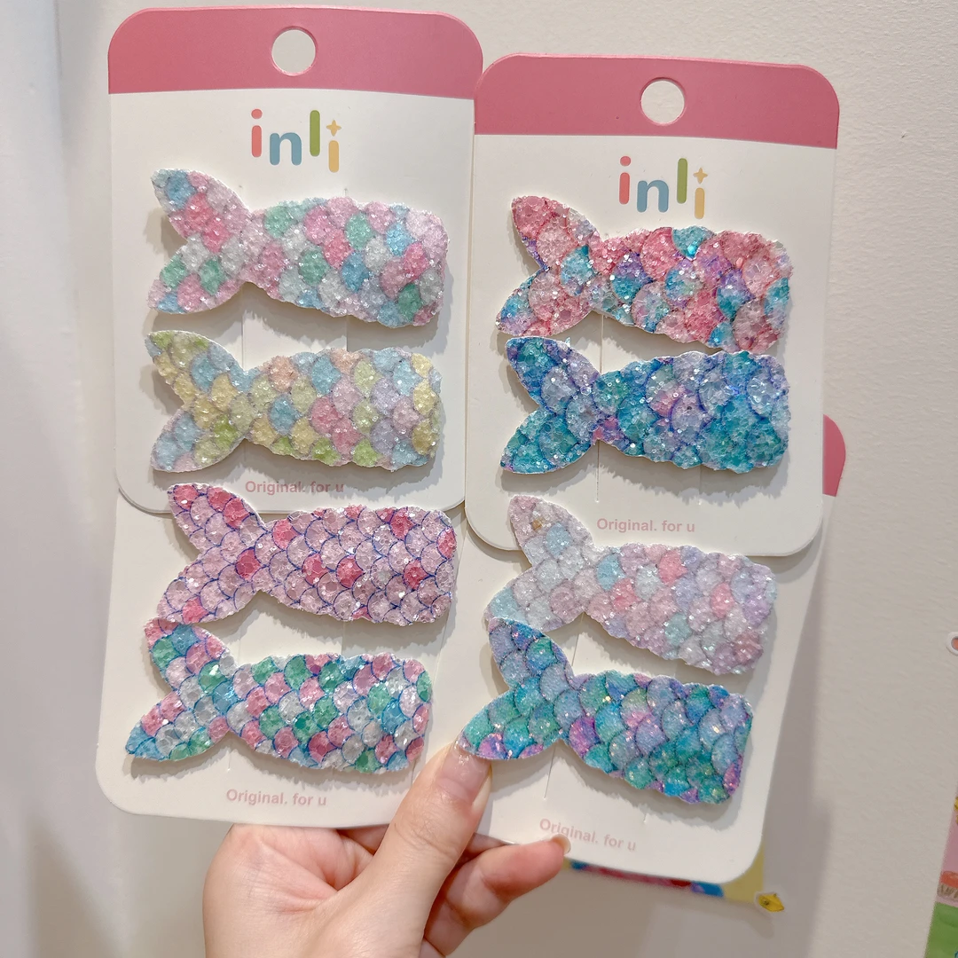 JL-01 【满9.9包邮】人鱼公主亮片掰掰夹一对装