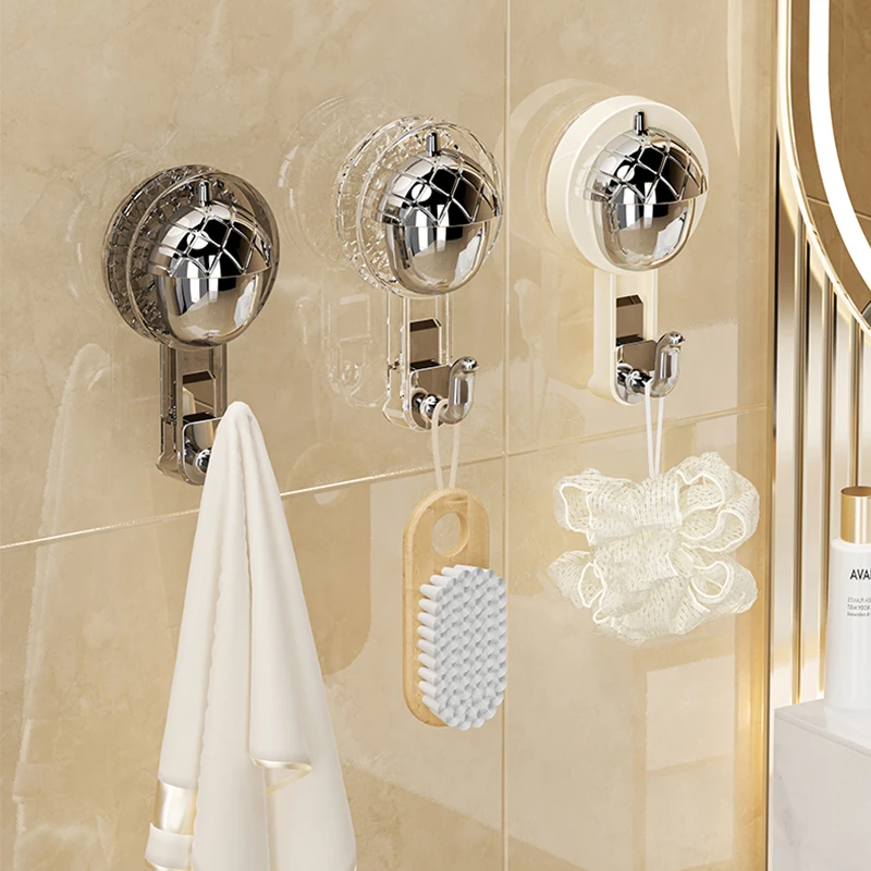 【哈乐熊】坚果吸盘挂钩家用壁挂式门后衣物帽子收纳粘钩浴室免打孔