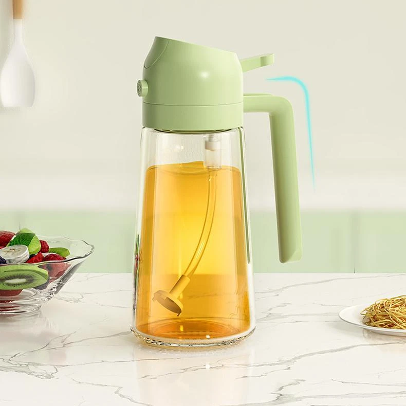 【哈乐熊】自开合喷油壶一体式油壶玻璃家用厨房空气炸锅喷油瓶雾化