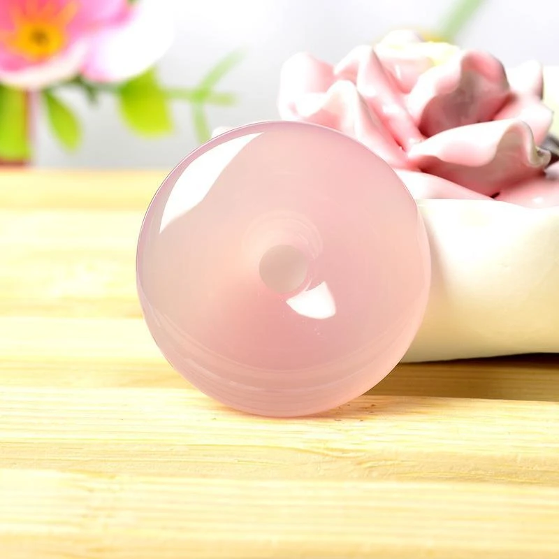 天然玉髓玛瑙平安扣吊坠女款玉石锁骨链冰粉简约吊坠饰品 30*30mm