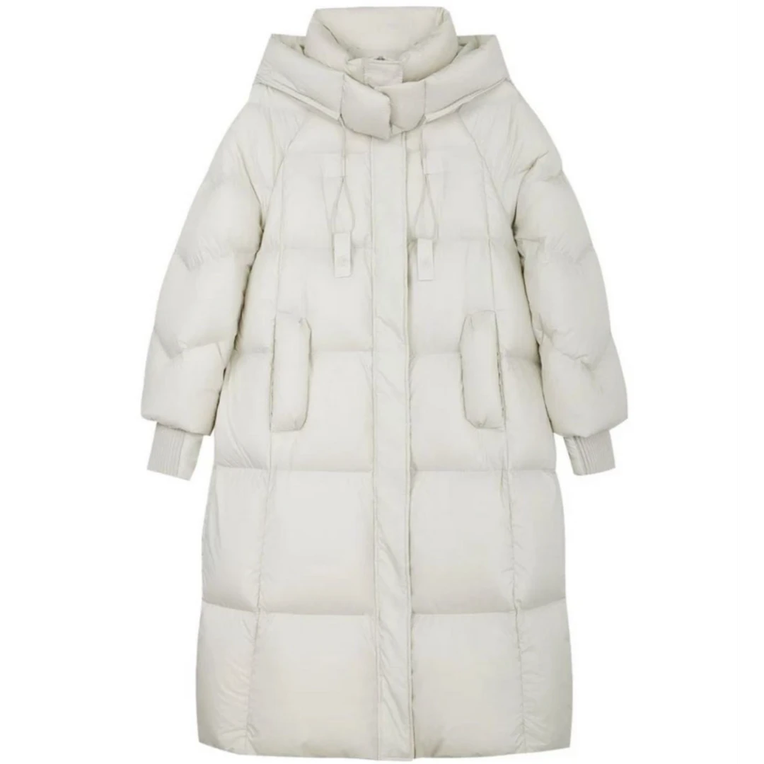 Basic House/百家好2024冬季新款中长款显瘦羽绒服女韩版A24DY955