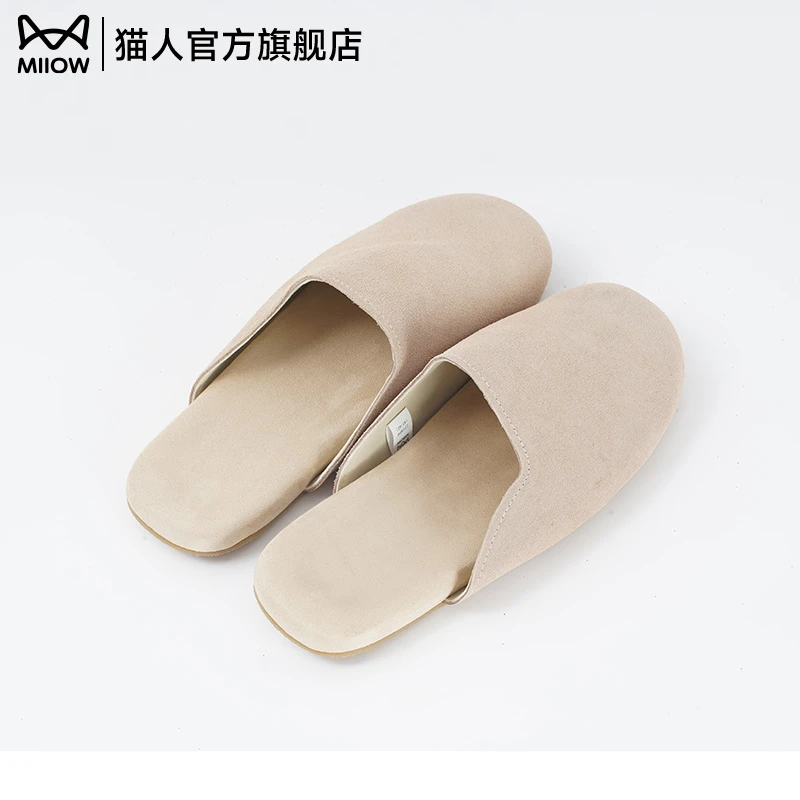 猫人同款牛绒拖鞋耐穿居家时尚百搭复古风包头拖鞋