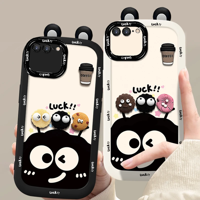 适用于【苹果】7Plus/8Plus幸运煤球可爱公仔新款硅胶防摔手机壳