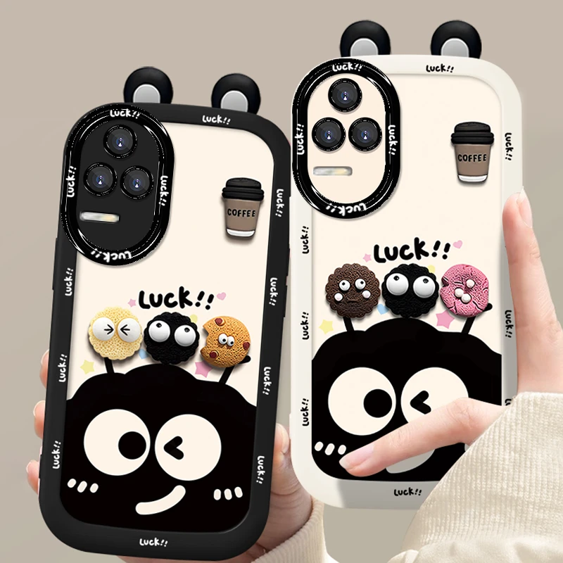 适用于【红米】K40S幸运煤球可爱公仔新款硅胶防摔手机壳