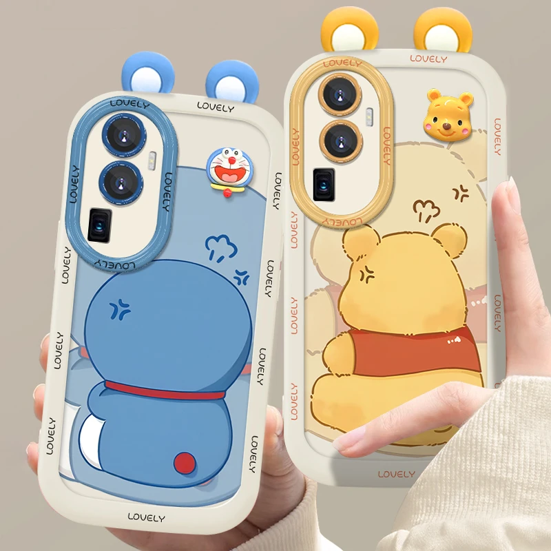 适用于【OPPO】Reno10ProPlus/Pro+背影蓝胖子维尼可爱卡通手机壳