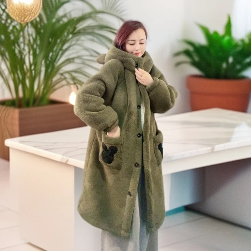 【子茹专享】2025爆款双层加厚睡袍家居服连帽宽松加绒保暖甜美卡通