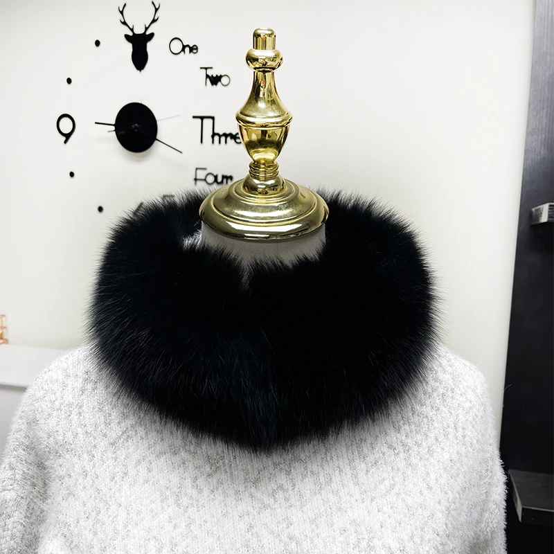 狐狸毛围脖女款冬季韩版磁铁吸扣高级感保暖毛毛围巾双面款真毛