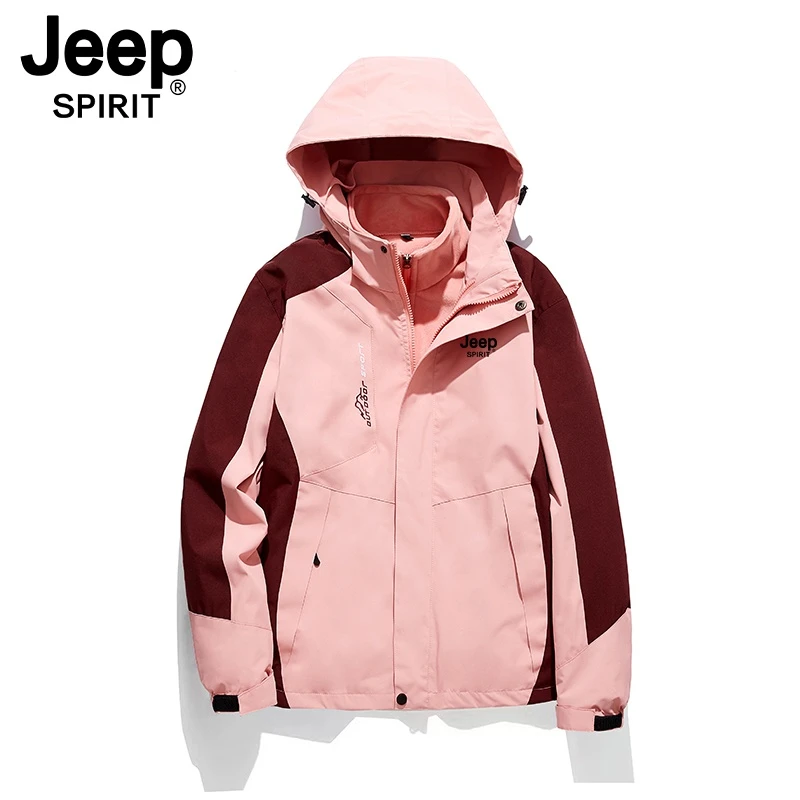 【官方】JEEP保暖冲锋衣户外防风防水运动情侣休闲登山服春秋款外套