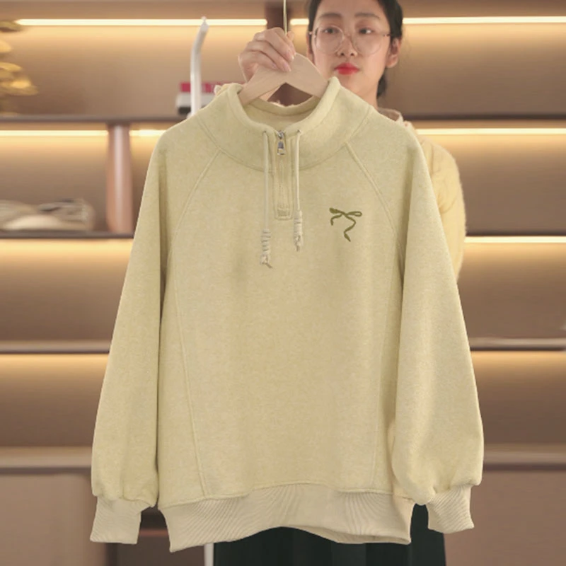 【现货加绒】2024女童秋冬新款甜美娃娃领韩版中大儿童卫衣冬季卫衣