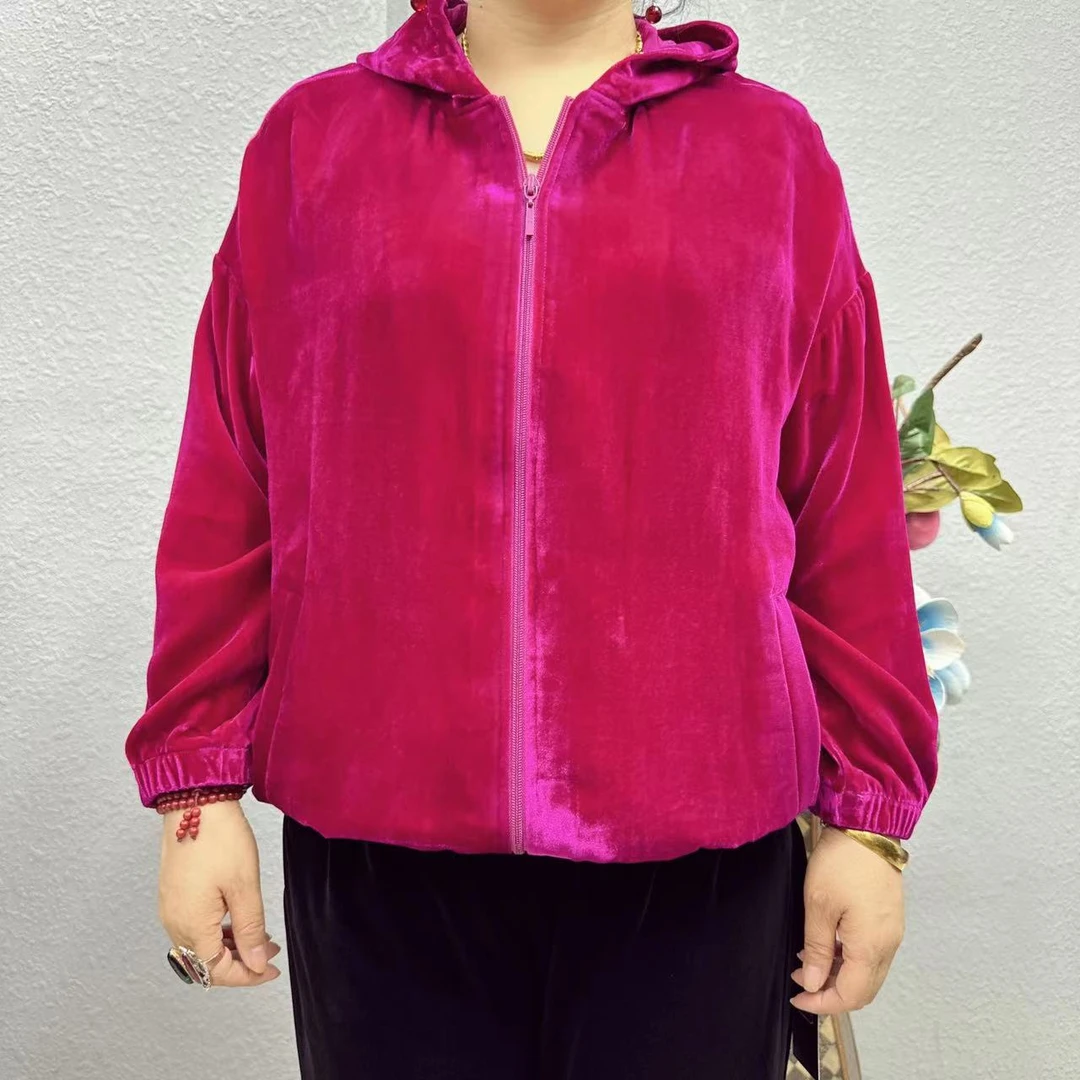 P3-087款桑蚕丝运动百搭时尚休闲潮流连帽外套