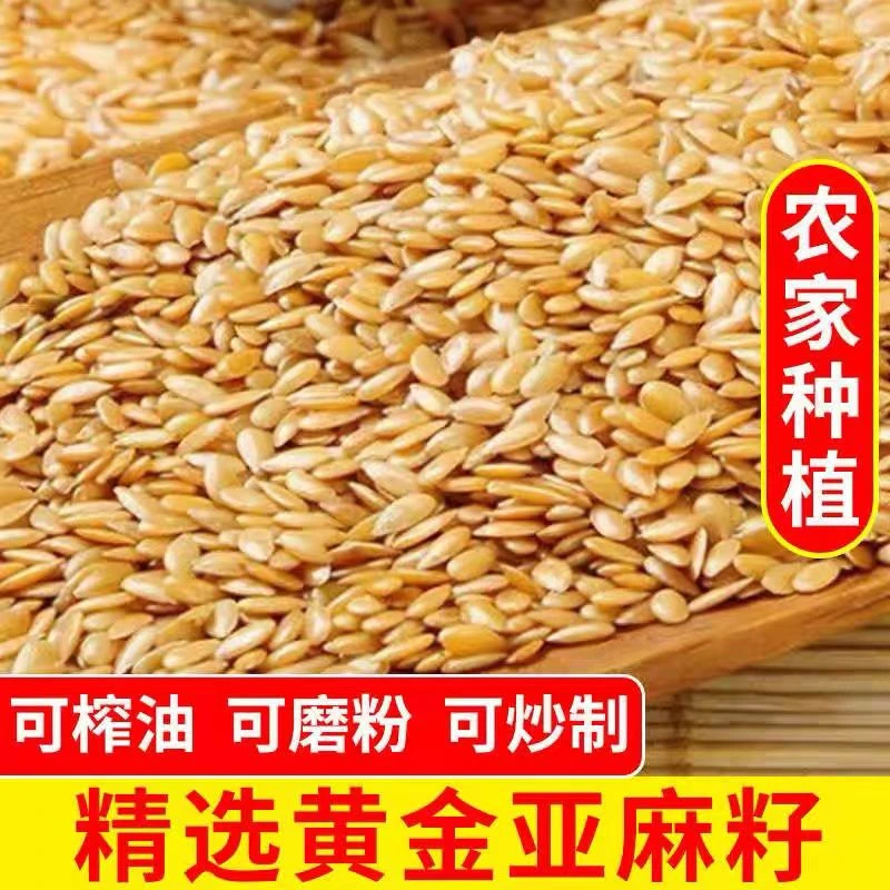 亚麻子内蒙黄金亚麻籽生熟亚麻籽食用颗粒饱满烘培杂粮奇亚籽