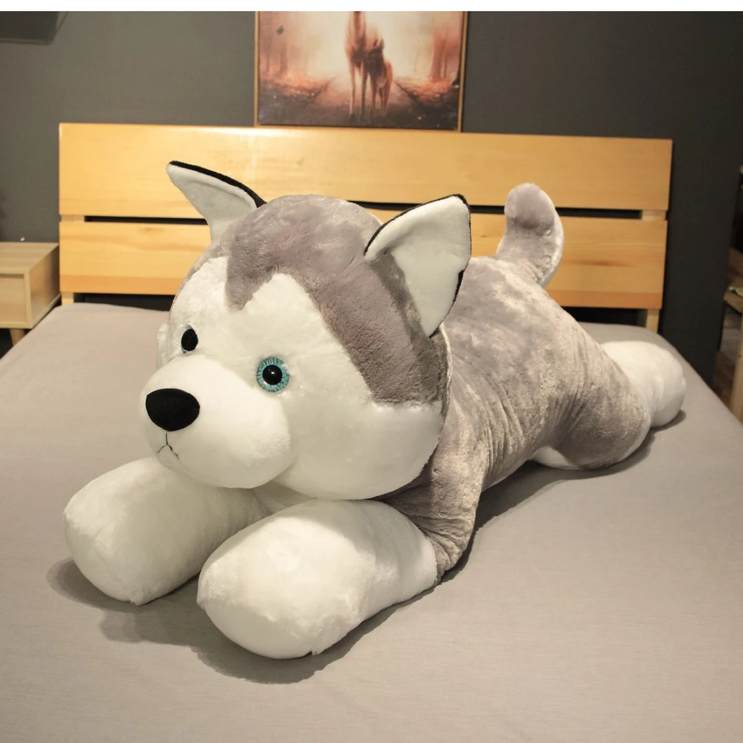 海利伟哈士奇毛绒玩具狗公仔睡觉布娃娃抱枕男生送女生床上趴趴狗