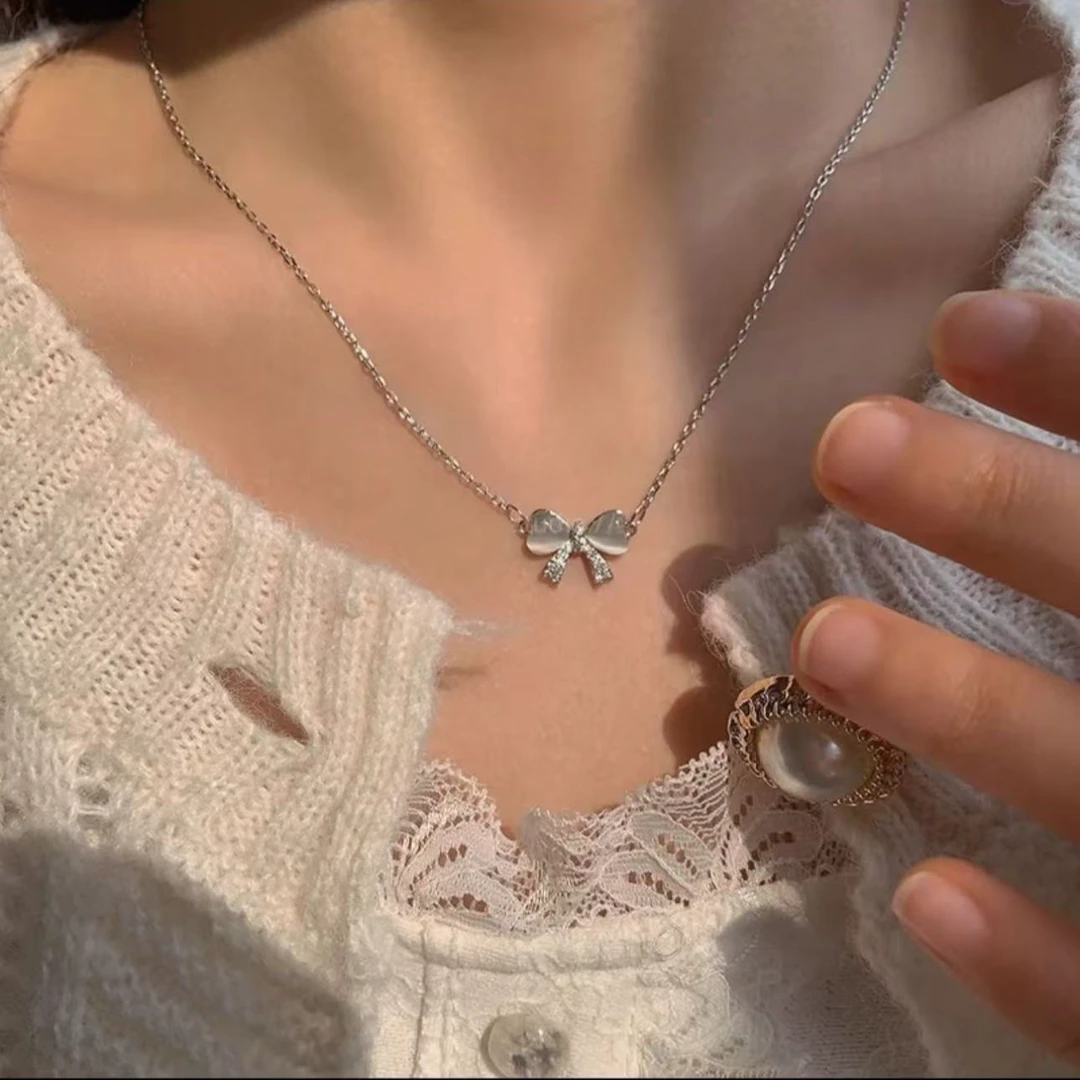 合金项链 蝴蝶结项链