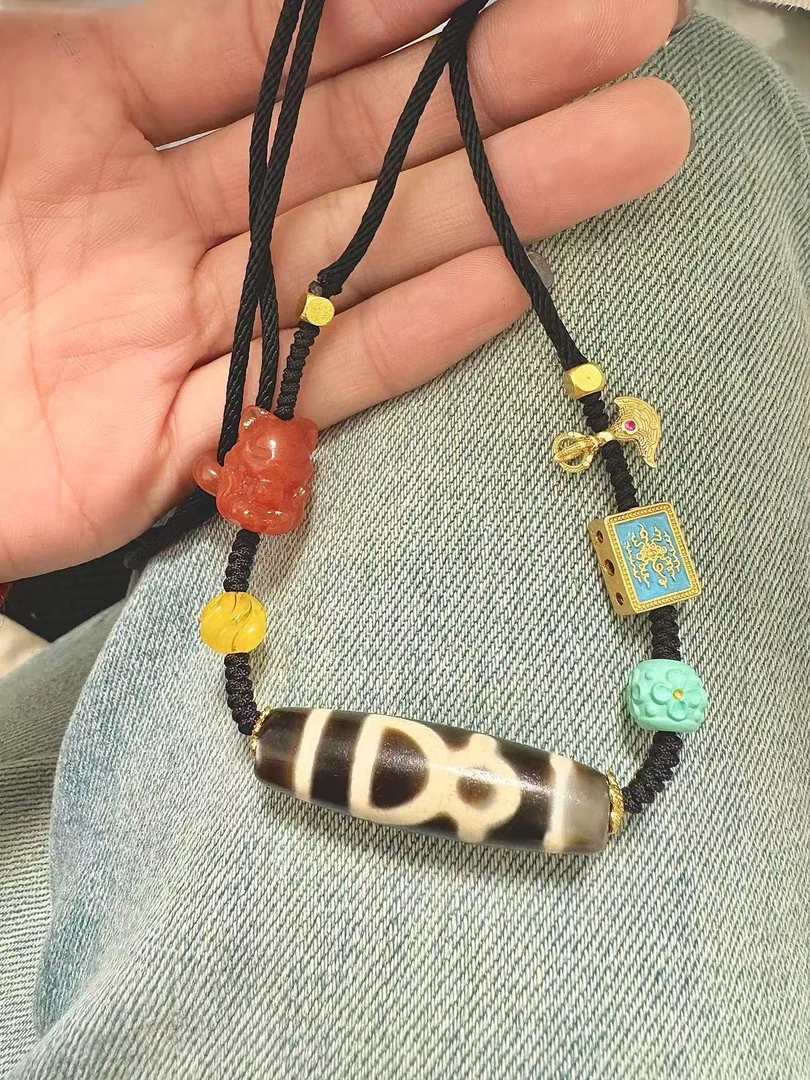 【灰姑娘原创】玛瑙财神T珠项链M6110