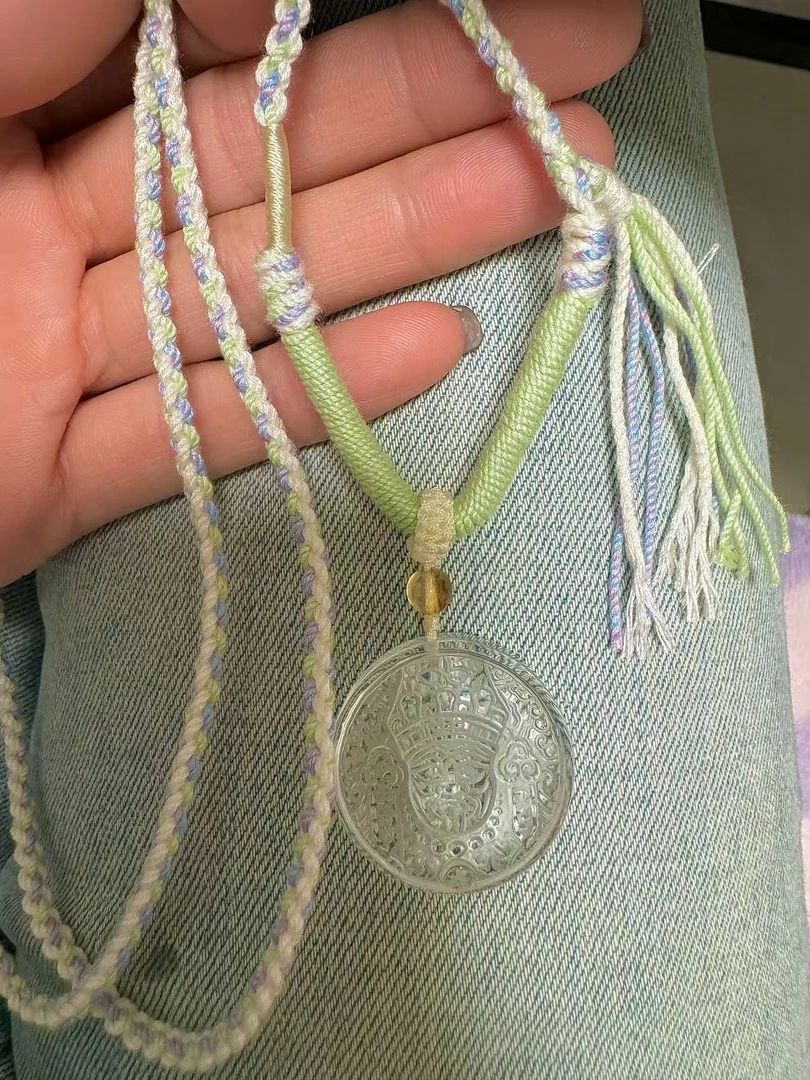 【灰姑娘原创】扎基拉姆圆牌雕刻编绳项链M6141