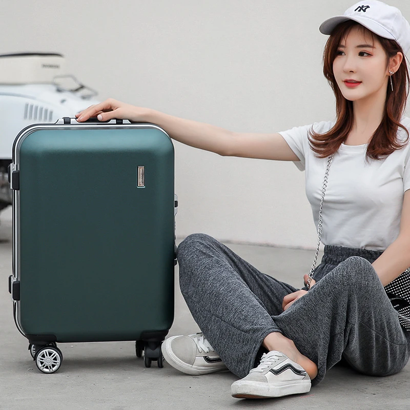ABSPC行李箱22寸铝框女旅行箱万向轮新款密码拉杆箱小型登机箱