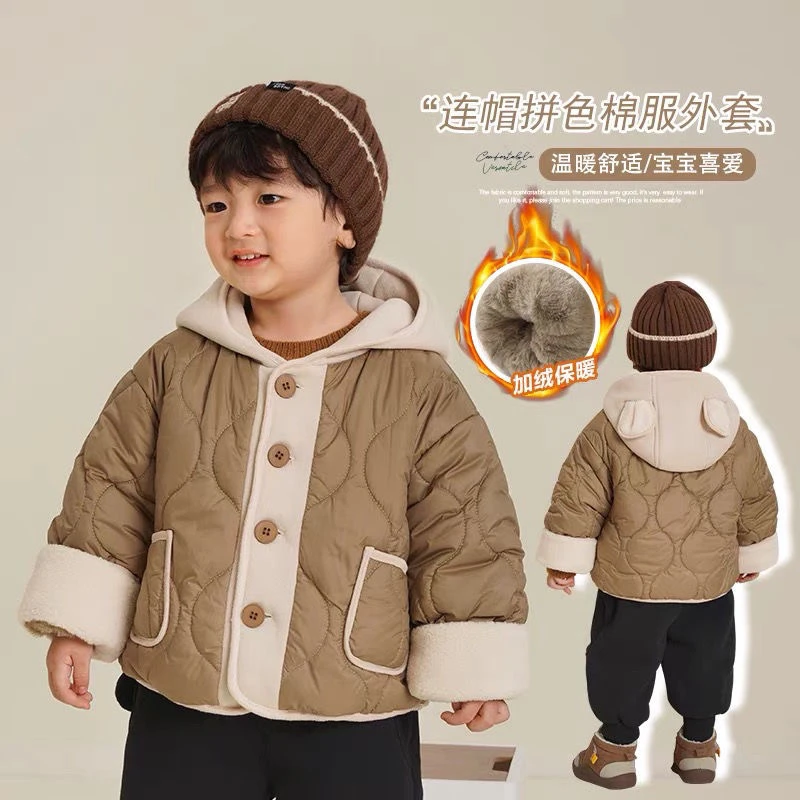 婴儿衣服连帽棉服外套冬装秋冬男童棉衣棉袄女宝宝保暖韩版上衣潮